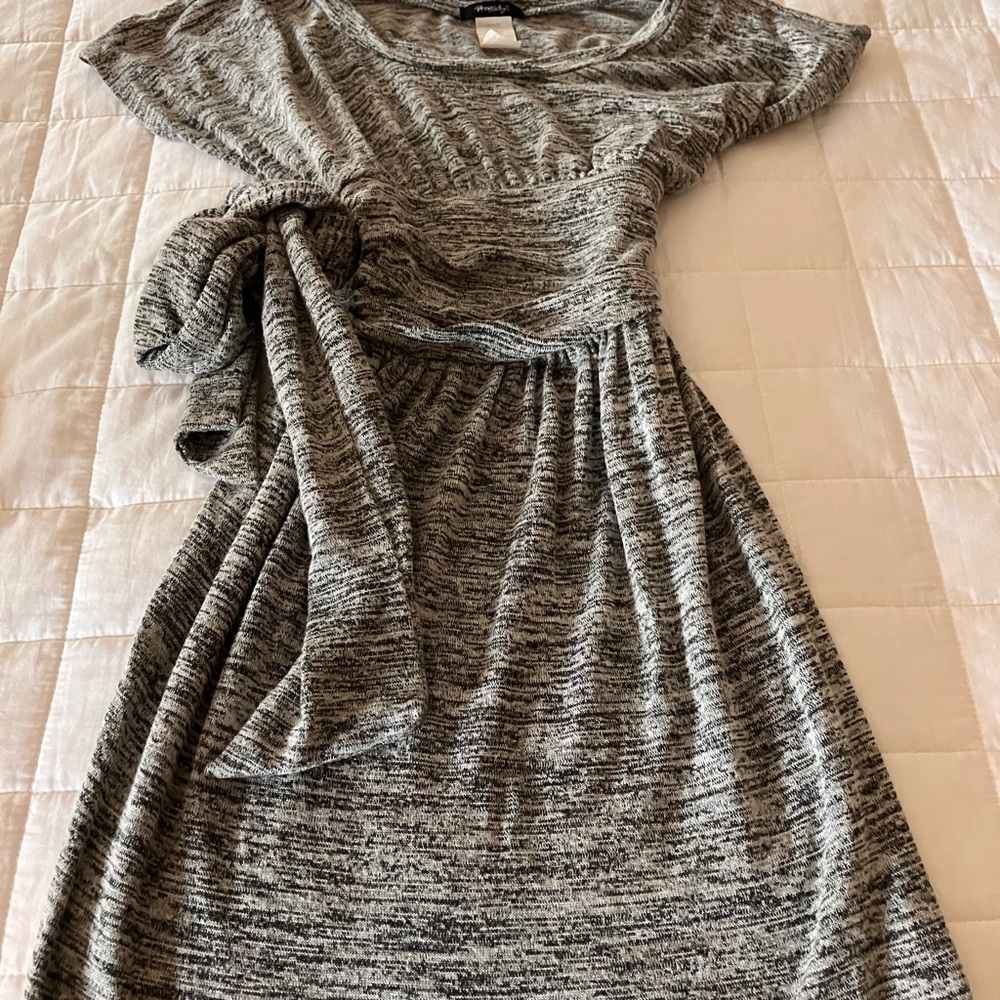 Philosophy Gray Wrap Tie Front Midi Sundress